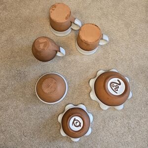 Set 3 Stephen Pearce Shanagarry Curly Bowls Ireland Studio Art Pottery Red-ware